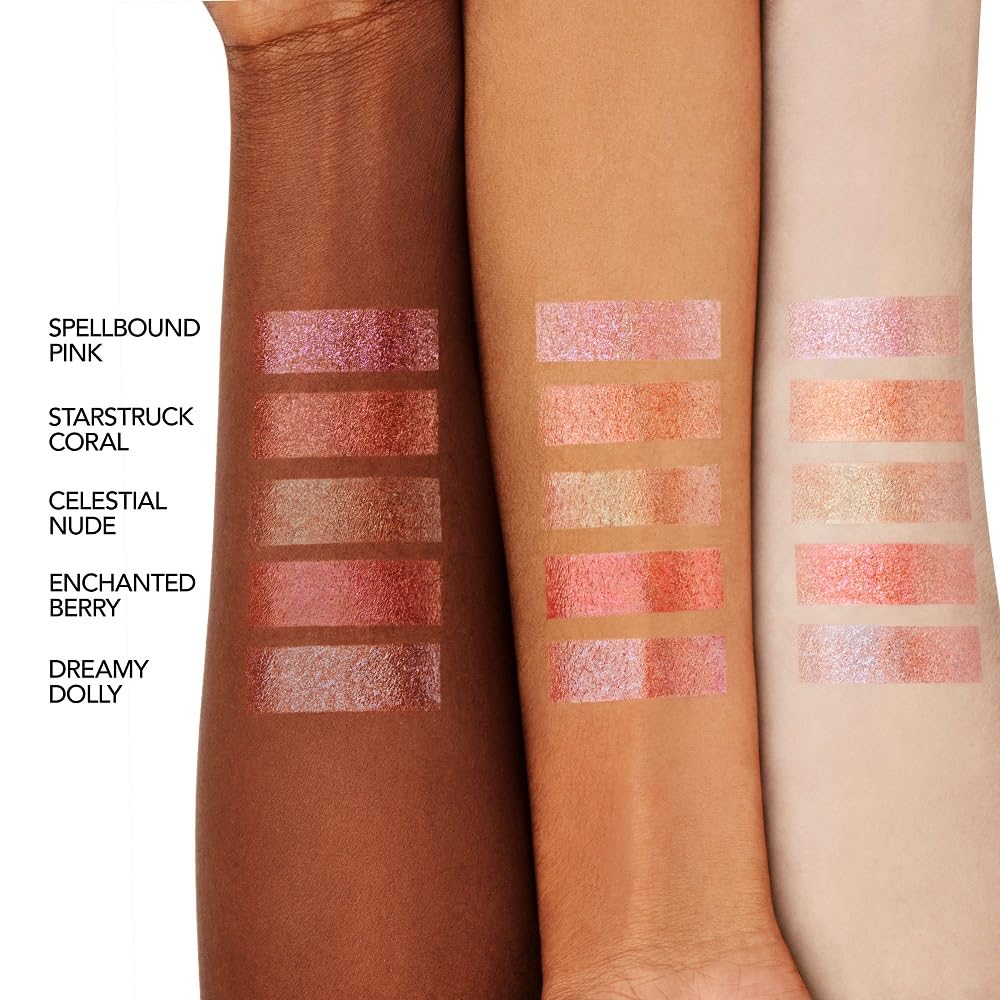 Buxom swatch Dreamy Dolly on skin showing sheer tint and shine benefit