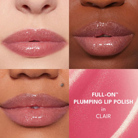 Buxom swatch on arm displaying AO Clair pinky-mauve tint and shimmer payoff