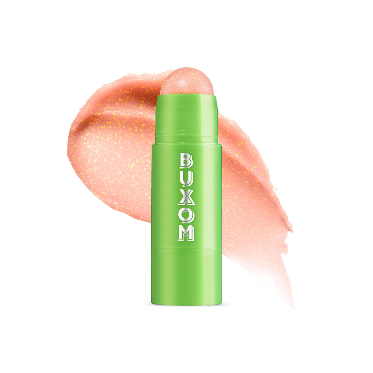 BUXOM front packaging showing Sweet Guava lip scrub, convenient and travel-ready