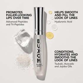 Buxom texture swatch of serum highlighting glossy finish and hydrated look