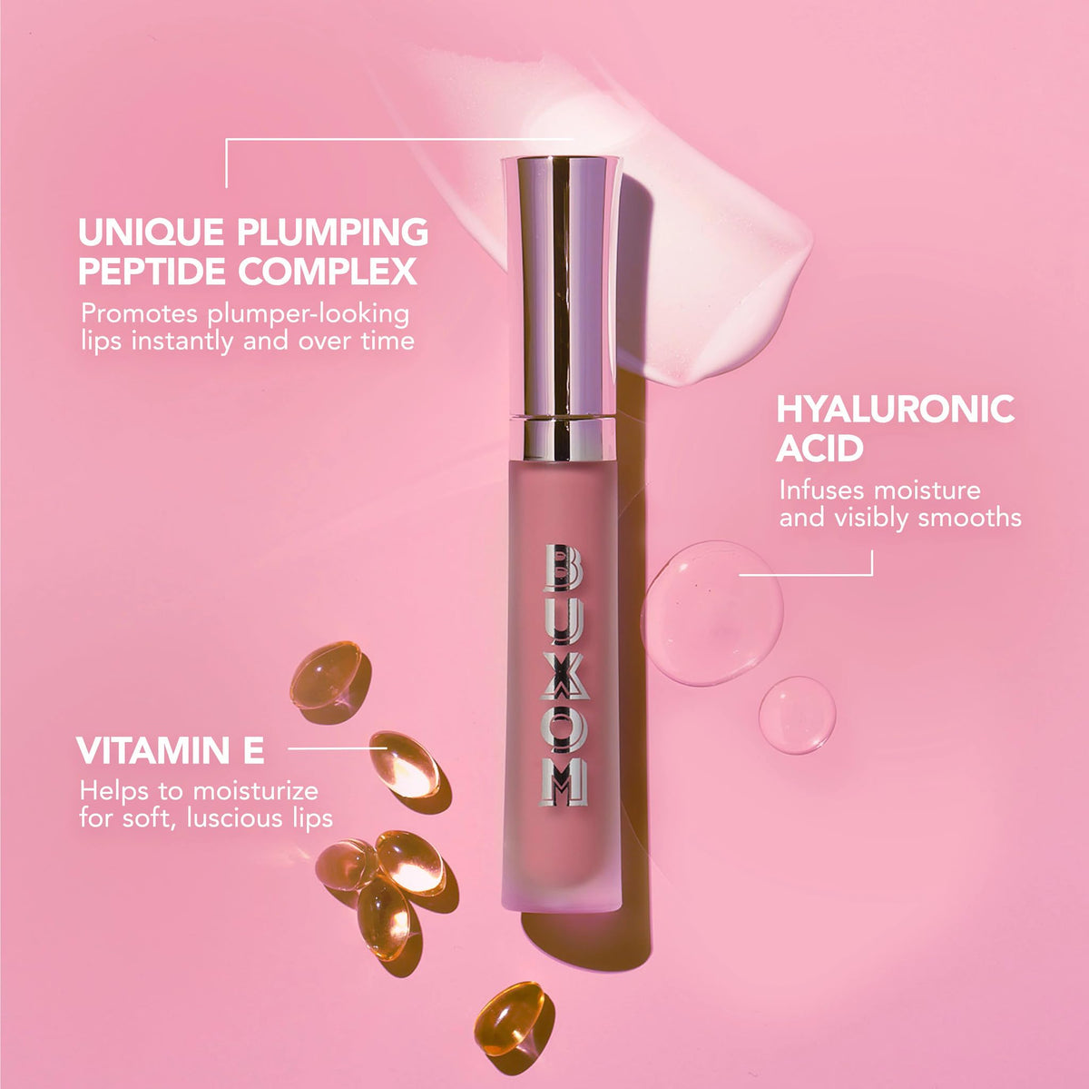 Buxom used as topcoat over lipstick, enhances shine benefit