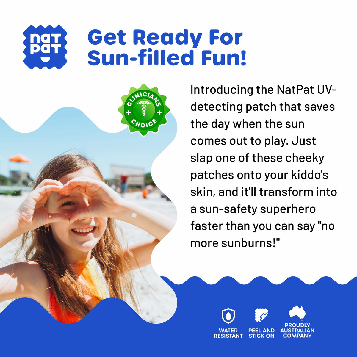 BUZZPATCH sticker applied on child's arm showing easy application benefit