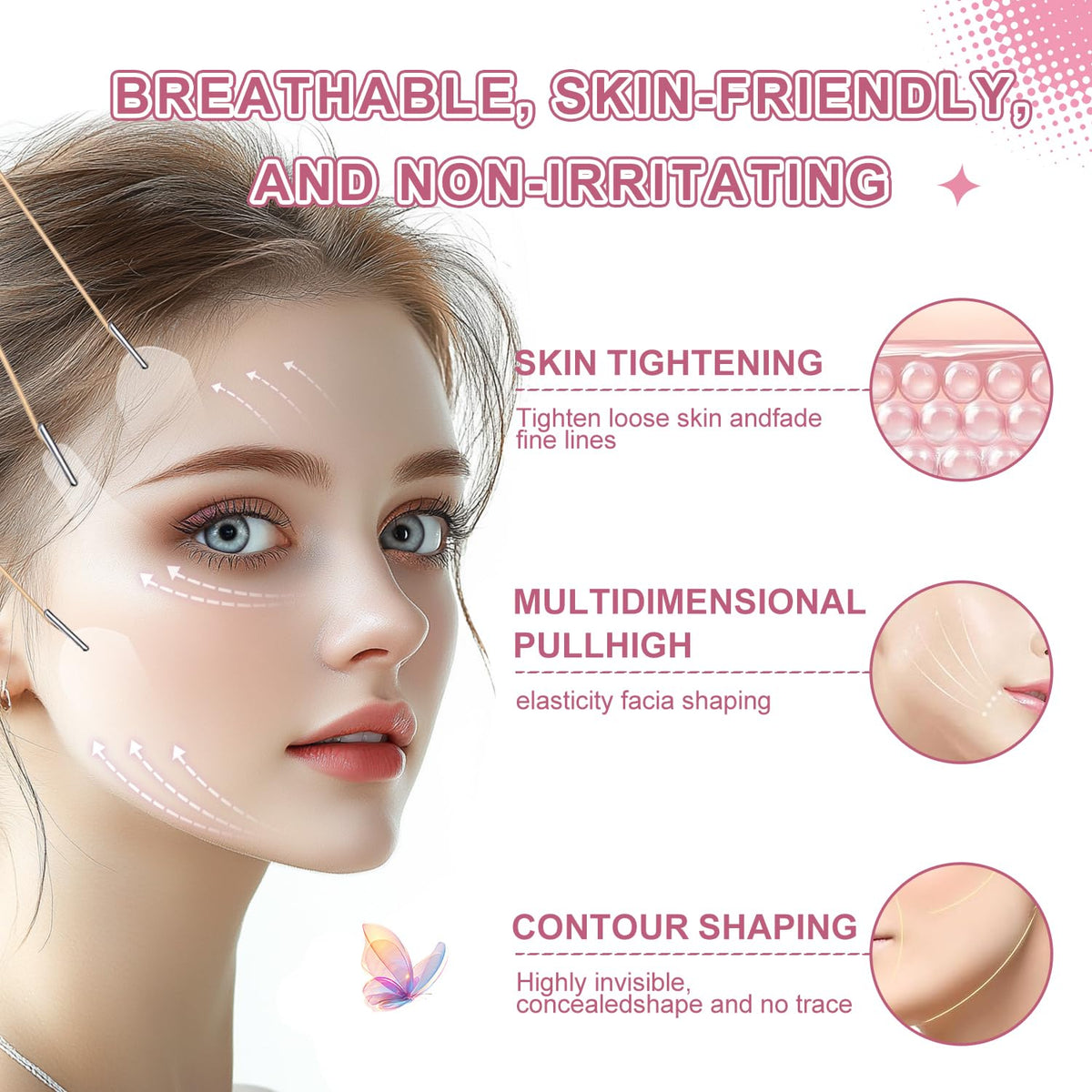 Bvcotor applied to jawline showing lift and contour benefit