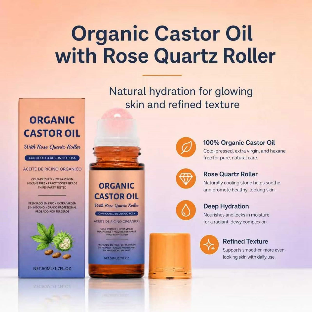 BXHSYD close-up of rose quartz roller head for cooling, precise application