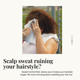 by L. Jones application on scalp demonstrating targeted use and sweat protection