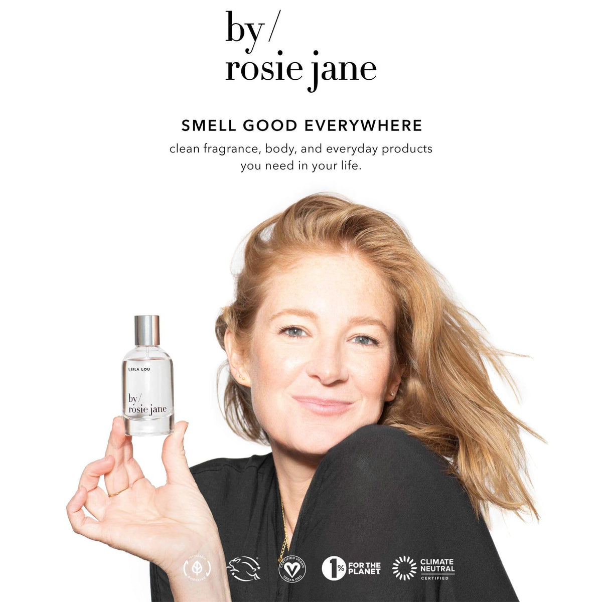 By Rosie Jane Dulce label close-up highlighting fragrance notes and ingredient transparency benefit