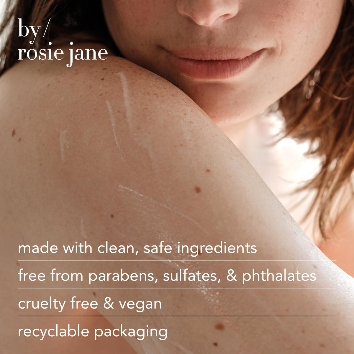 By Rosie Jane product label and ingredients panel showing clean formulation
