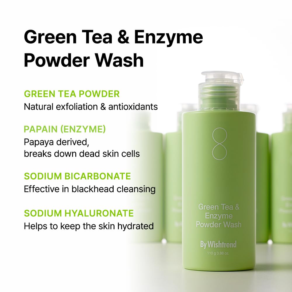 BY WISHTREND label close-up showing key Boseong green tea ingredients