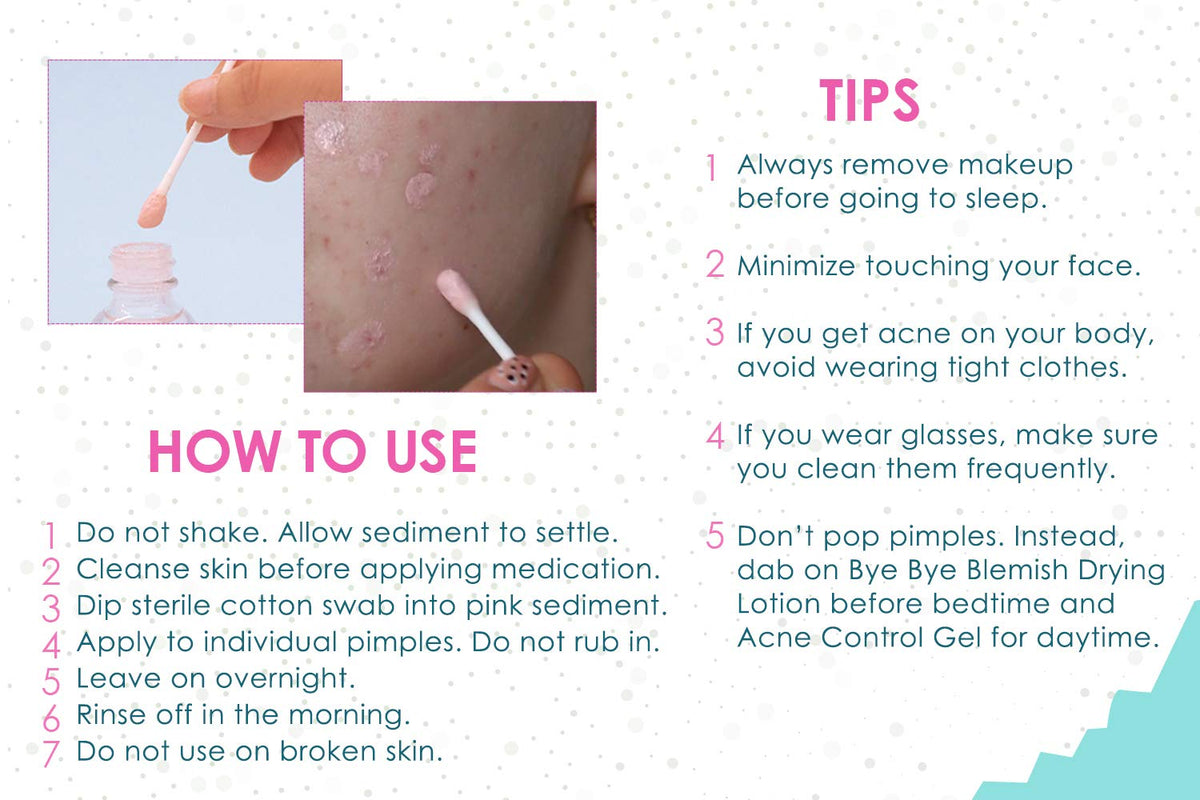 Bye Bye Blemish application with cotton swab demonstrating precise, hygienic use