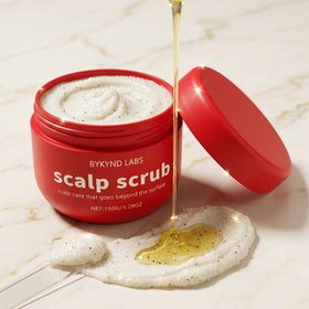 BYKYND LABS open jar revealing scrub texture and nourishing oils