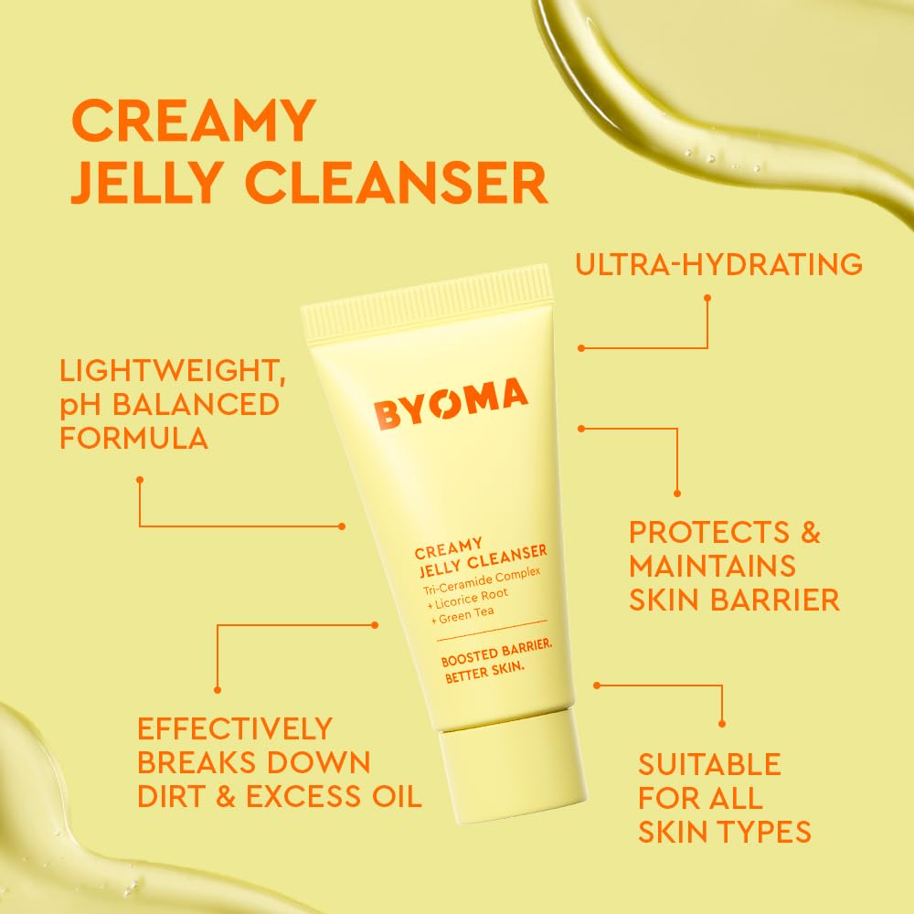 BYOMA clarifying serum dropper releasing a precise drop for targeted blemish care