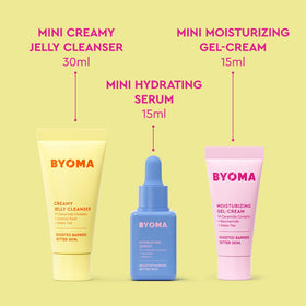 BYOMA creamy jelly cleanser pump detail demonstrating gentle cleansing without stripping
