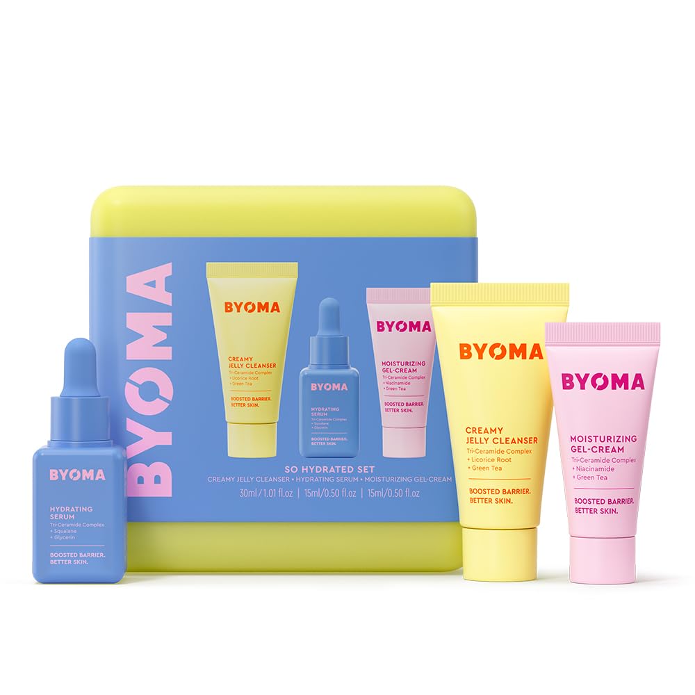 BYOMA front packaging of So Hydrating Set showing compact travel sizes and benefits