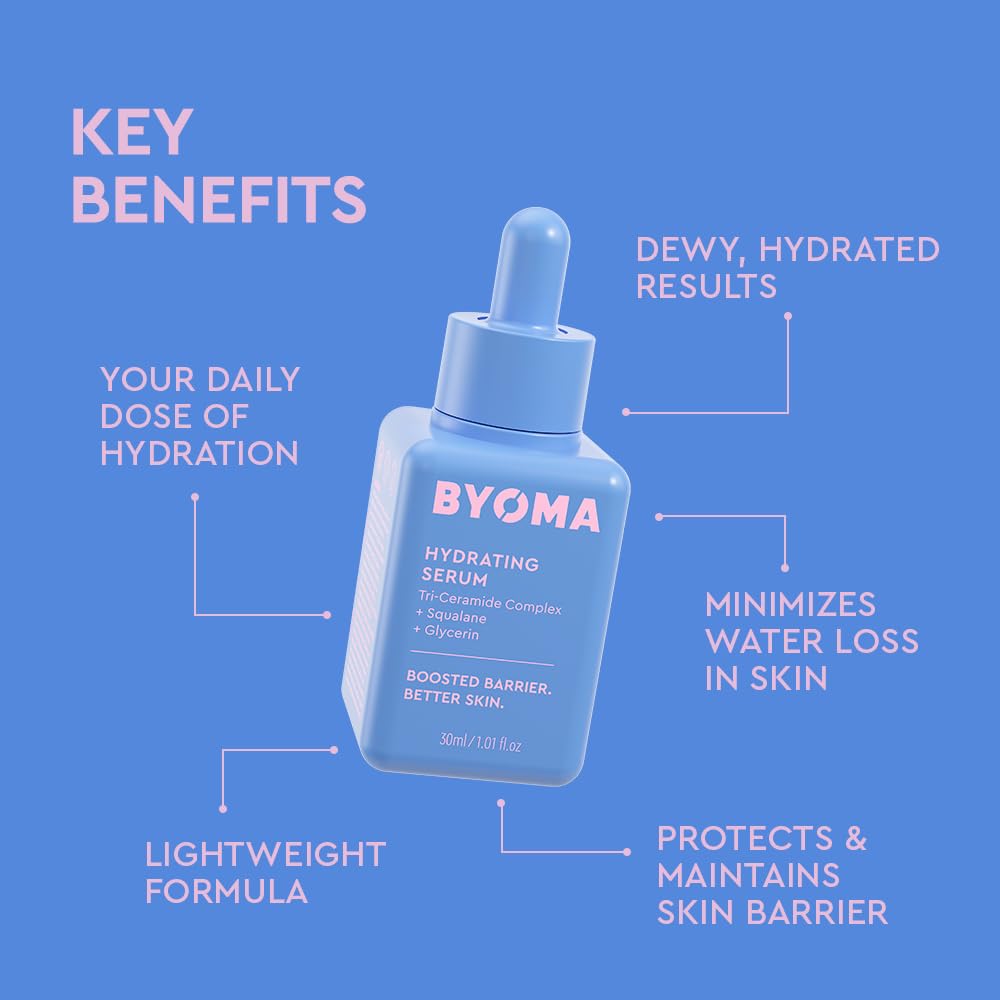 BYOMA bottle held in hand showing size and travel-friendly 1.01 fl. oz convenience