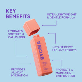 BYOMA ingredient close-up showing Barrier Lipid Complex and calming benefits