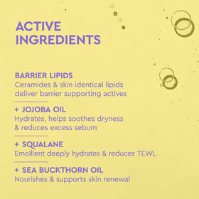 BYOMA ingredients display with jojoba and seabuckthorn for antioxidant hydration