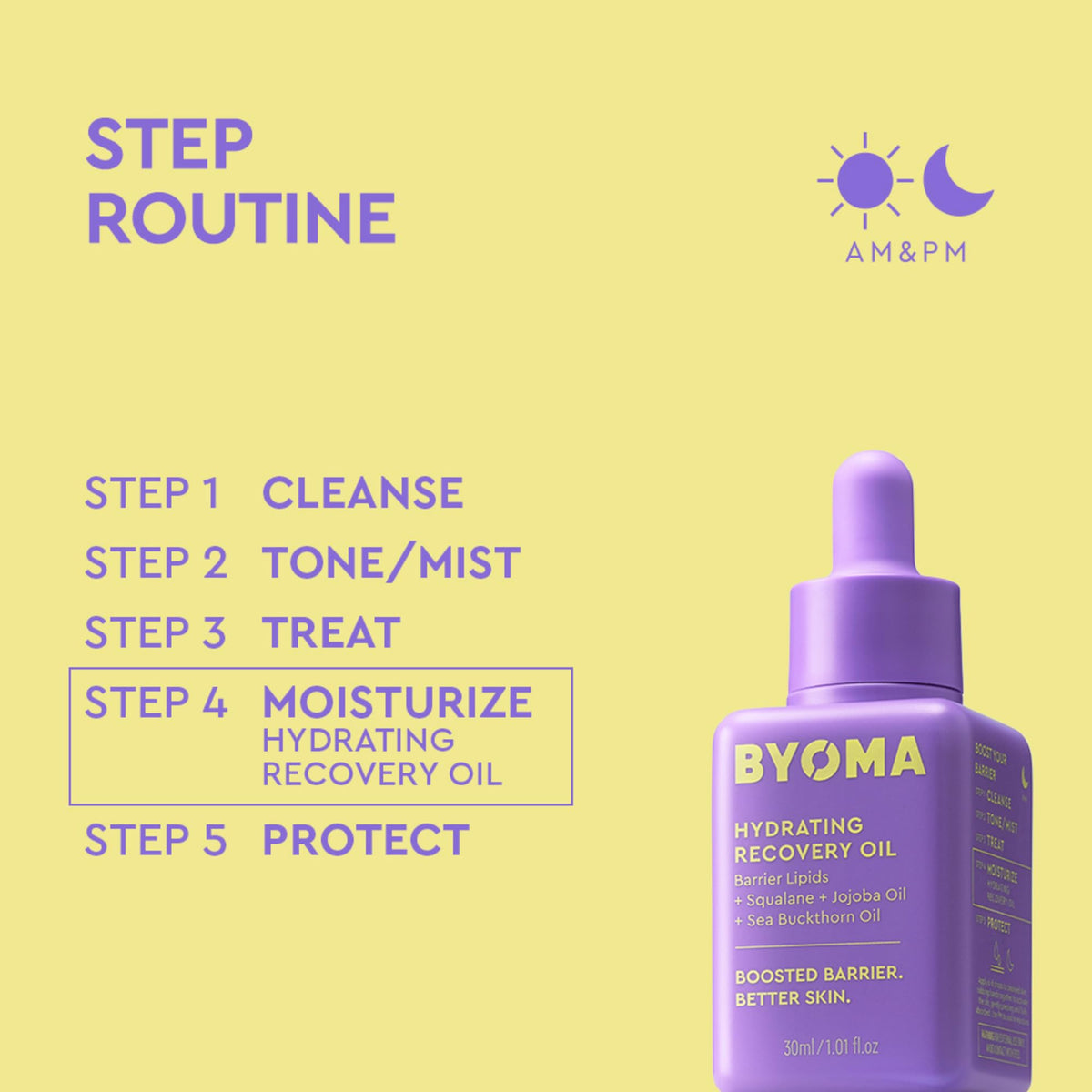 BYOMA oil poured into hands illustrating easy spreadability and nourishment