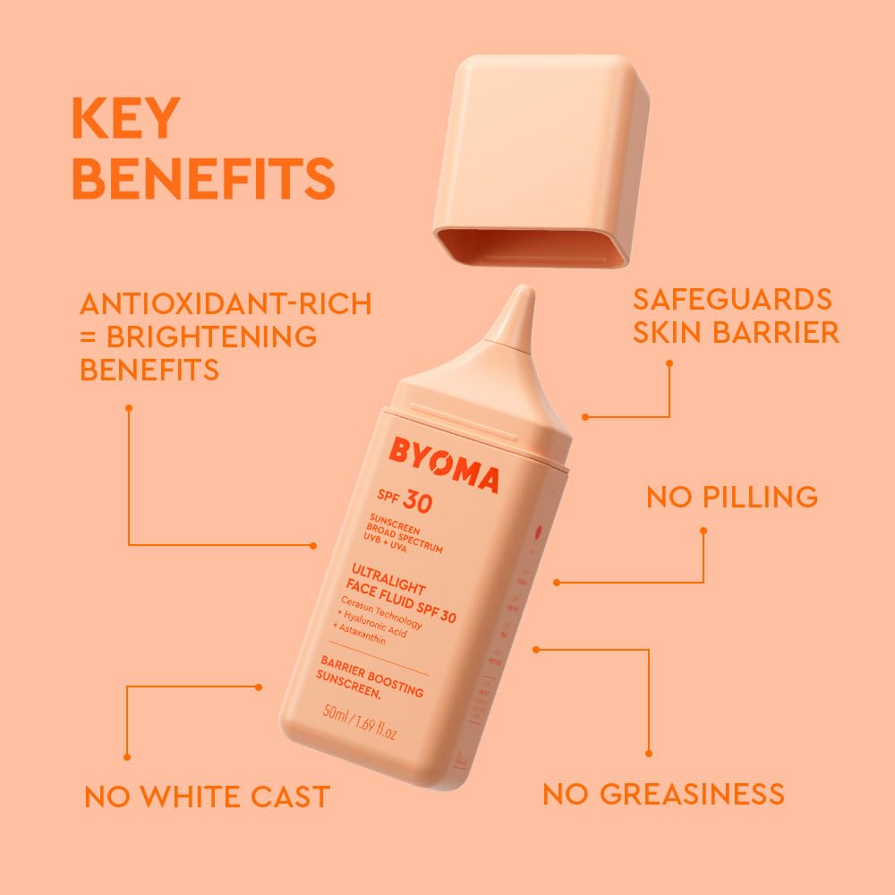 BYOMA swatch showing natural pink tint from astaxanthin brightening