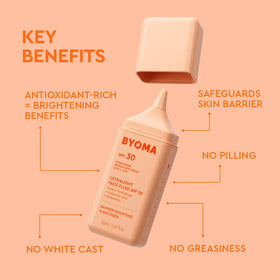 BYOMA swatch showing natural pink tint from astaxanthin brightening