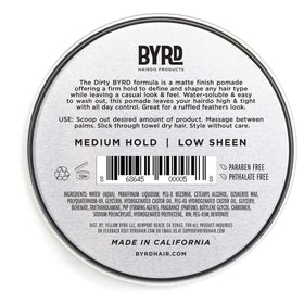 BYRD matte pomade open jar texture highlighting easy-to-apply cream