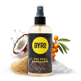 BYRD bottle front packaging showing label and salty coconut scent for easy identification