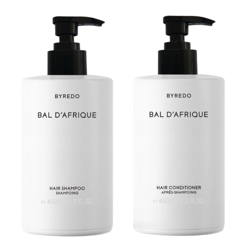 Byredo Bal d'Afrique front packaging showing elegant bottles and clear branding for luxurious routine