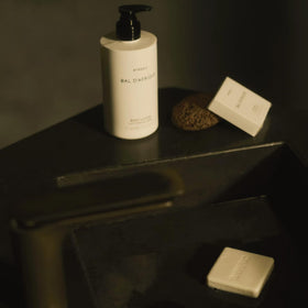 Byredo Bal d'Afrique displayed in hotel bathroom setting reflecting five-star hospitality ambience