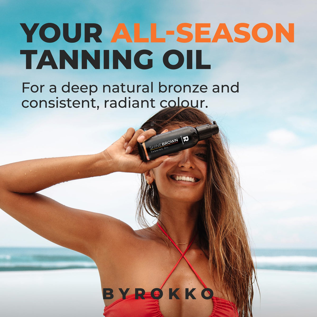 BYROKKO SHINEBROWN on beach lifestyle scene showing water-resistant use