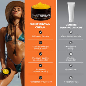 BYROKKO SHINEBROWN in tanning salon showing compatibility with sunbeds