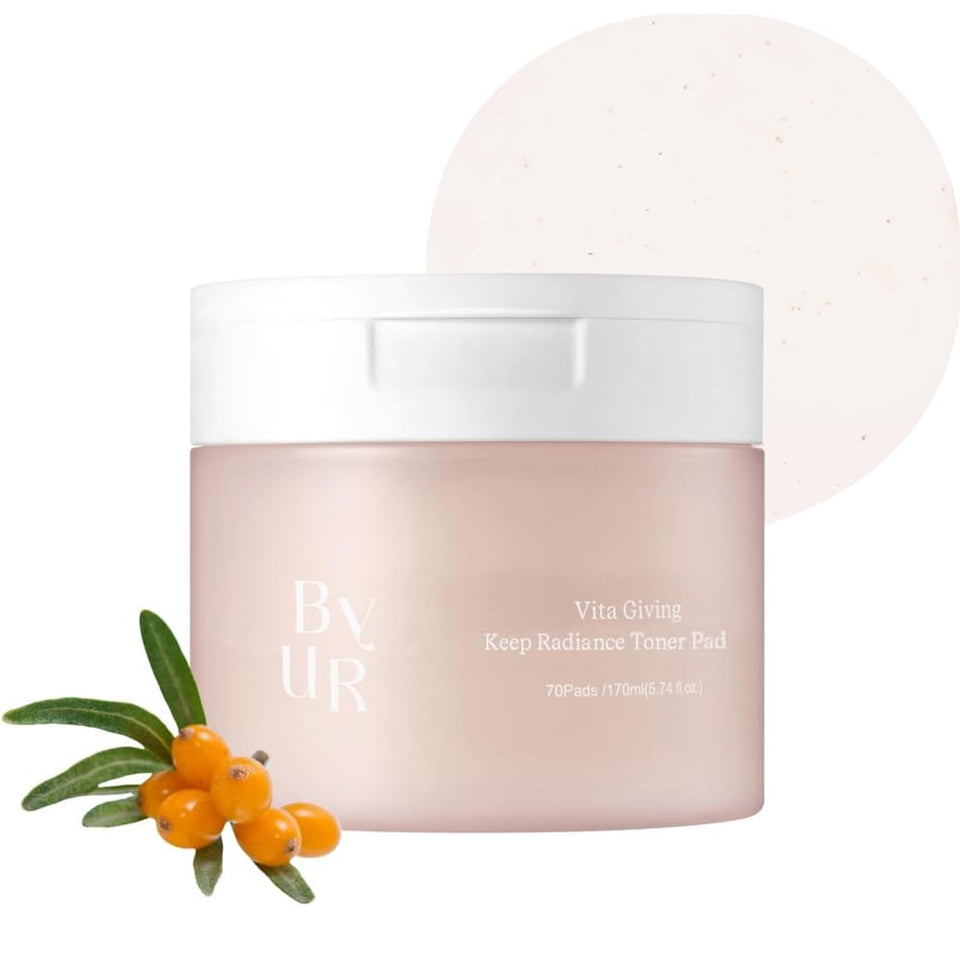 ByUR front packaging showing 70-count pads and product branding benefit: easy daily brightening