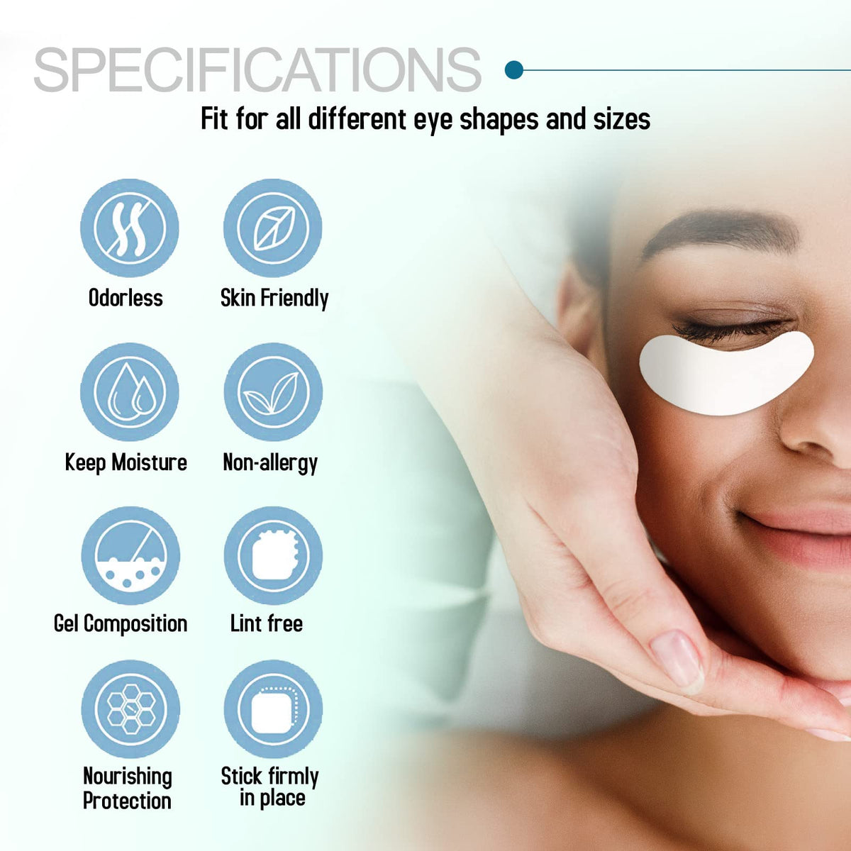 C. ARTIST pad in use securing lower lashes for precise work