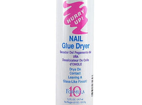 C.N. spray in use on a nail set demonstrating instant drying and clear, glass-like finish for salon speed