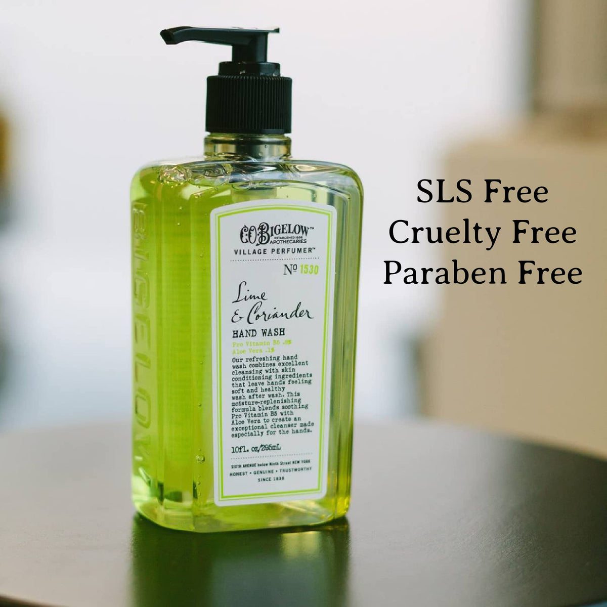 C. O. Bigelow on bathroom counter staged for daily use benefit