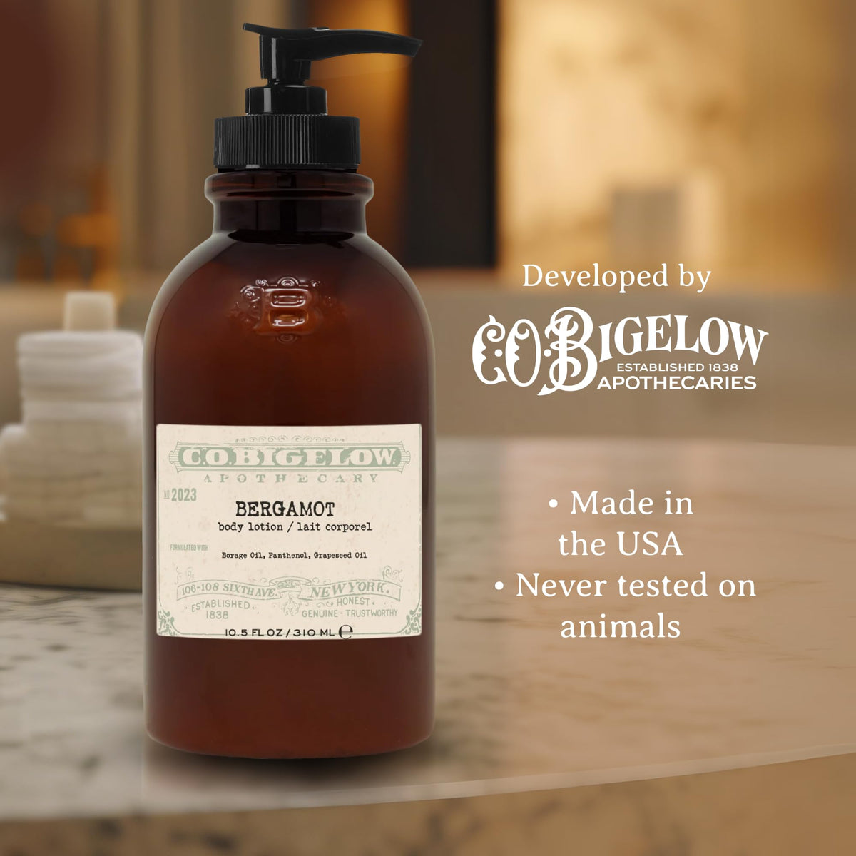 C. O. Bigelow applied on hand demonstrating quick absorption and immediate softness