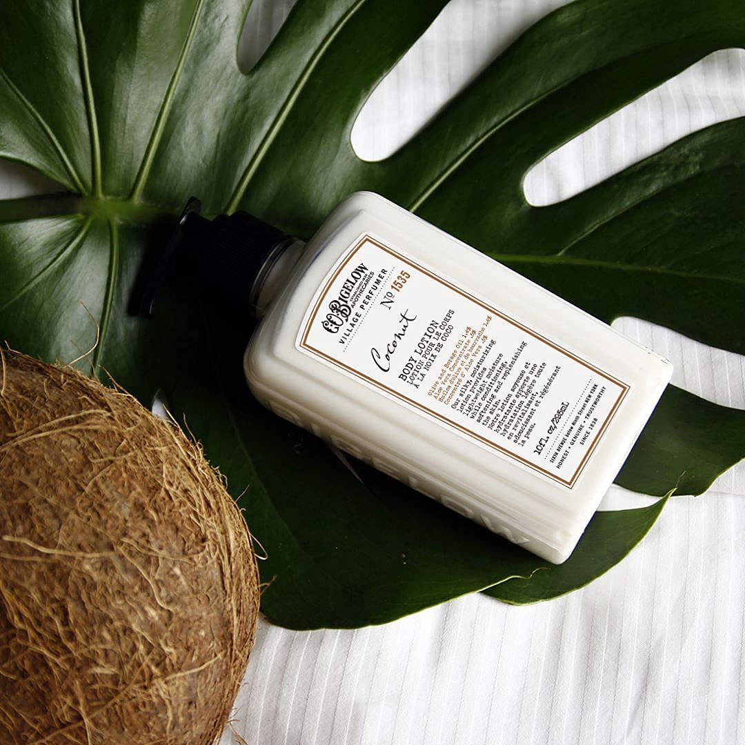 C. O. Bigelow hand applying lotion demonstrating easy absorption