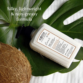 C. O. Bigelow lotion absorbed into palm showing non-greasy feel