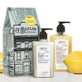 C. O. Bigelow apothecary box front view showing gift-ready presentation and charm