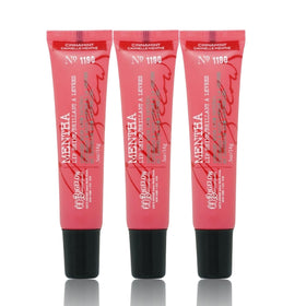 C. O. Bigelow front packaging showing three Cinnamint Lip Shine tubes and glossy finish