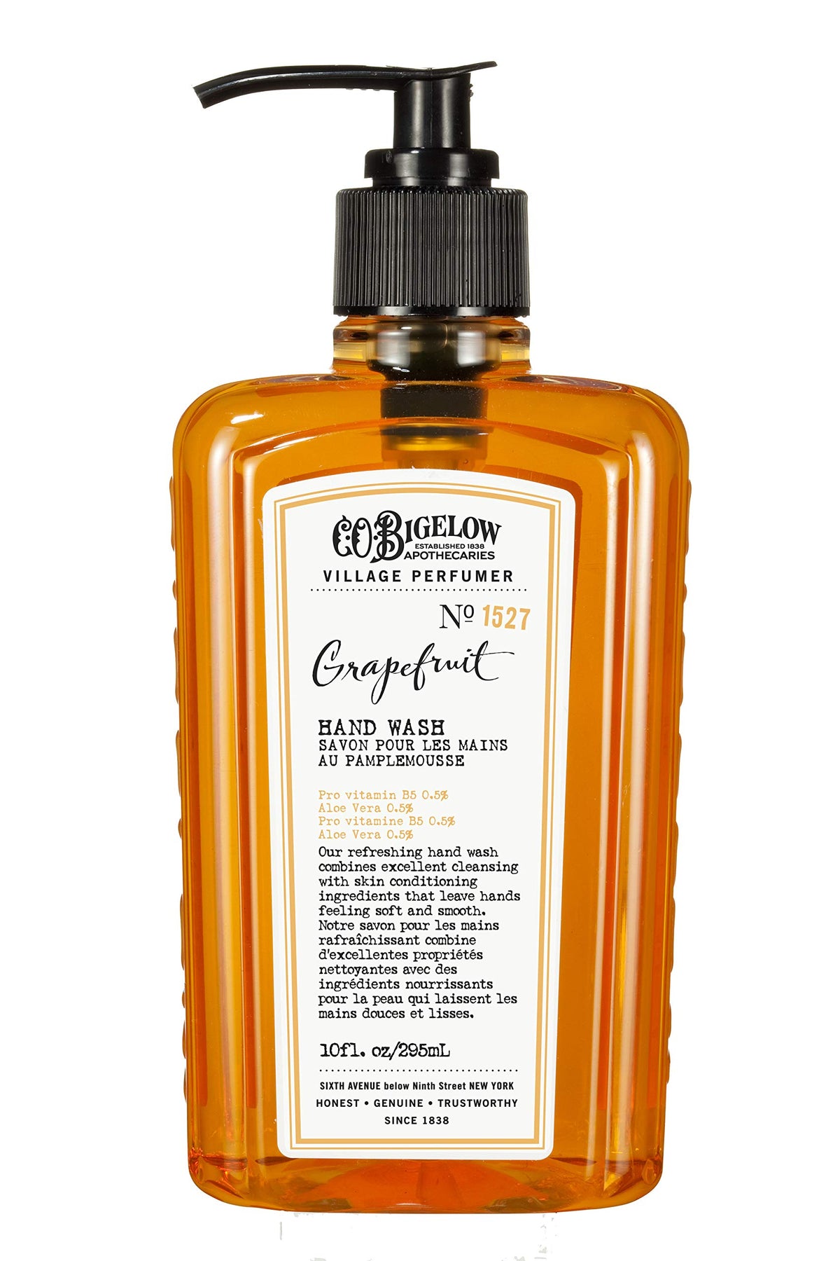 C. O. Bigelow pump dispensed soap ready to use, convenient dosing
