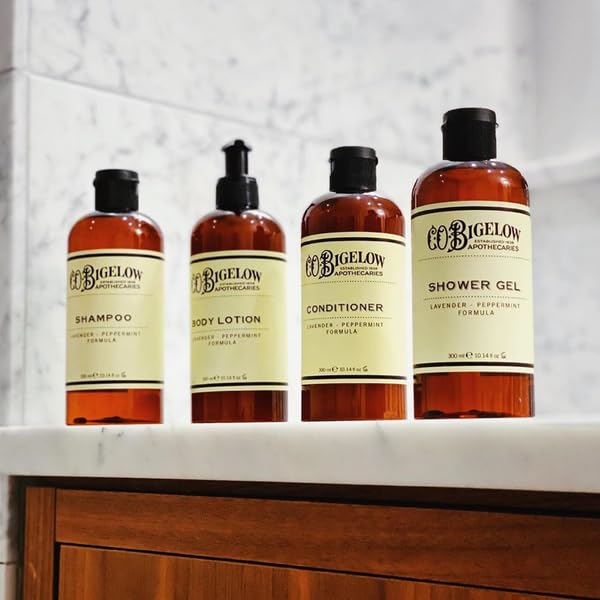 C. O. Bigelow next to common items showing 10.14 fl oz size for scale and value