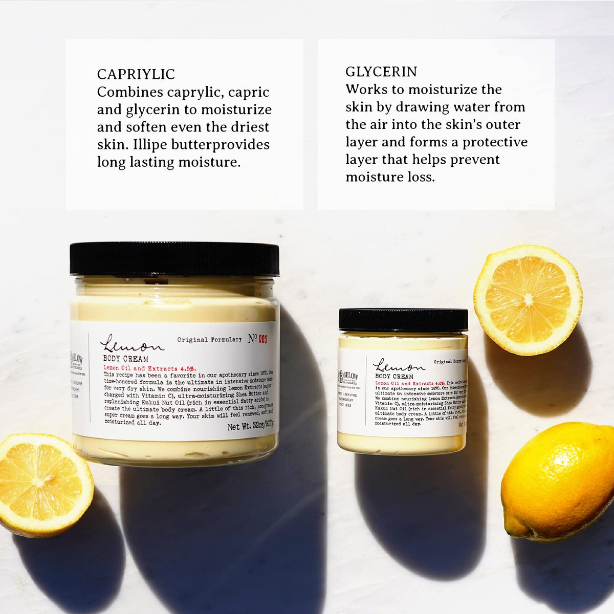 C.O. Bigelow label detail highlighting ingredients and brand quality