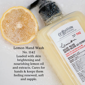 C. O. Bigelow lemon hand soap bottle front label highlighting citrus freshness