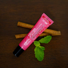 C. O. Bigelow lip shine on model lips highlighting high gloss and hydrated look