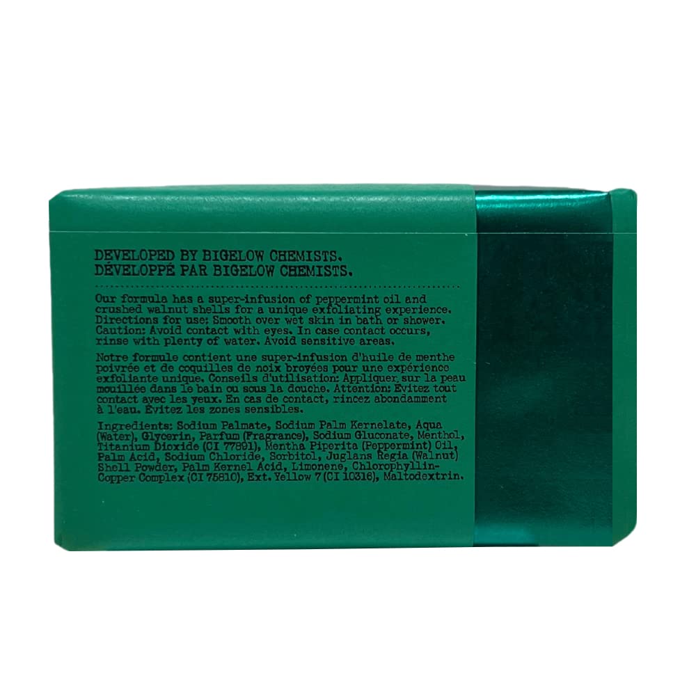 C. O. Bigelow soap in shower being used to refresh skin and senses