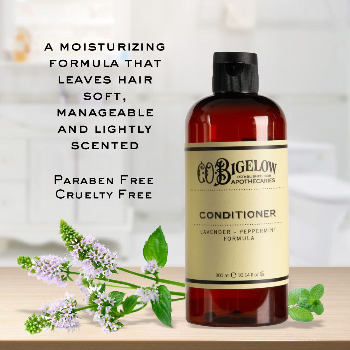 C. O. Bigelow creamy conditioner texture poured to show consistency and slip
