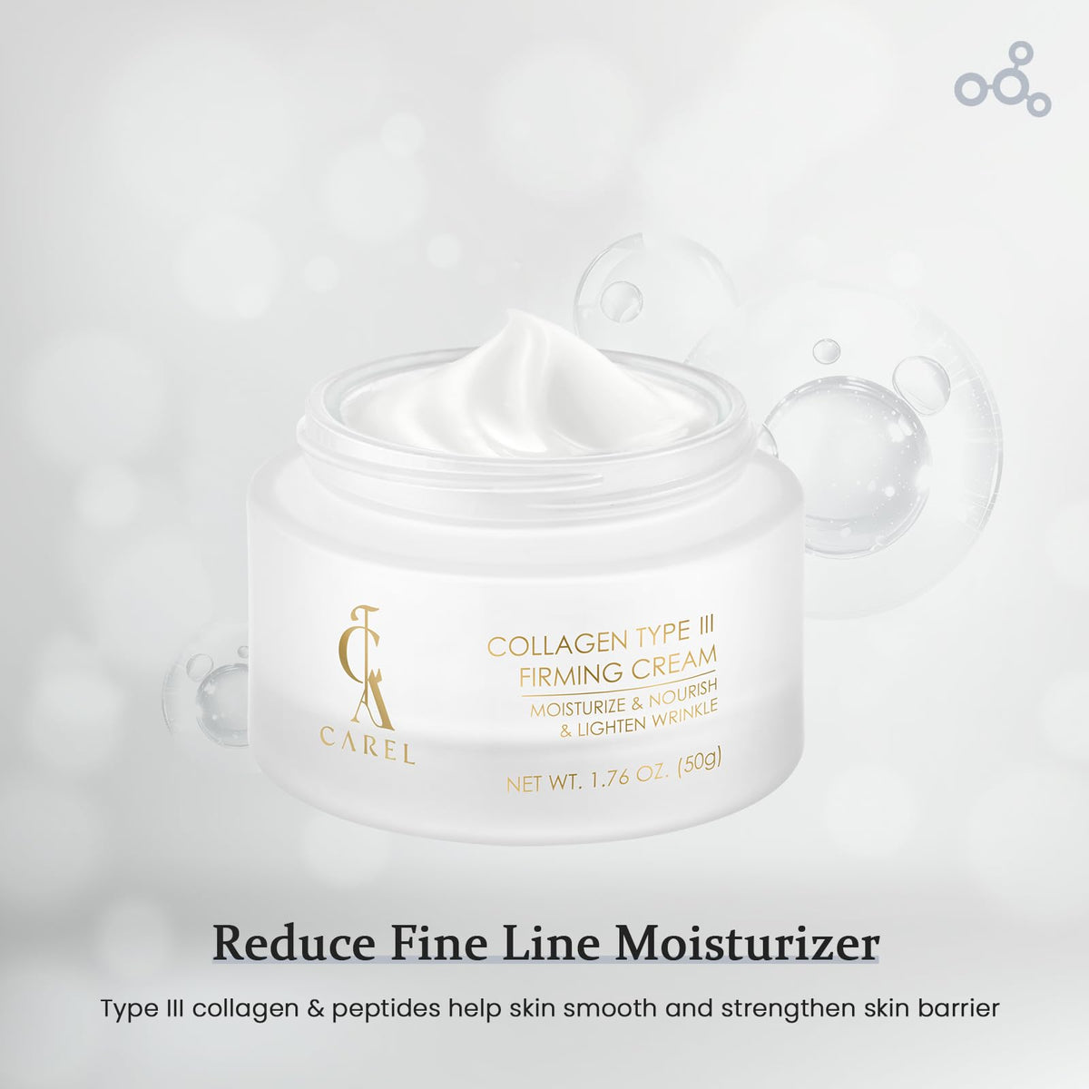 CA CAREL cream being smoothed on neck to hydrate and improve texture