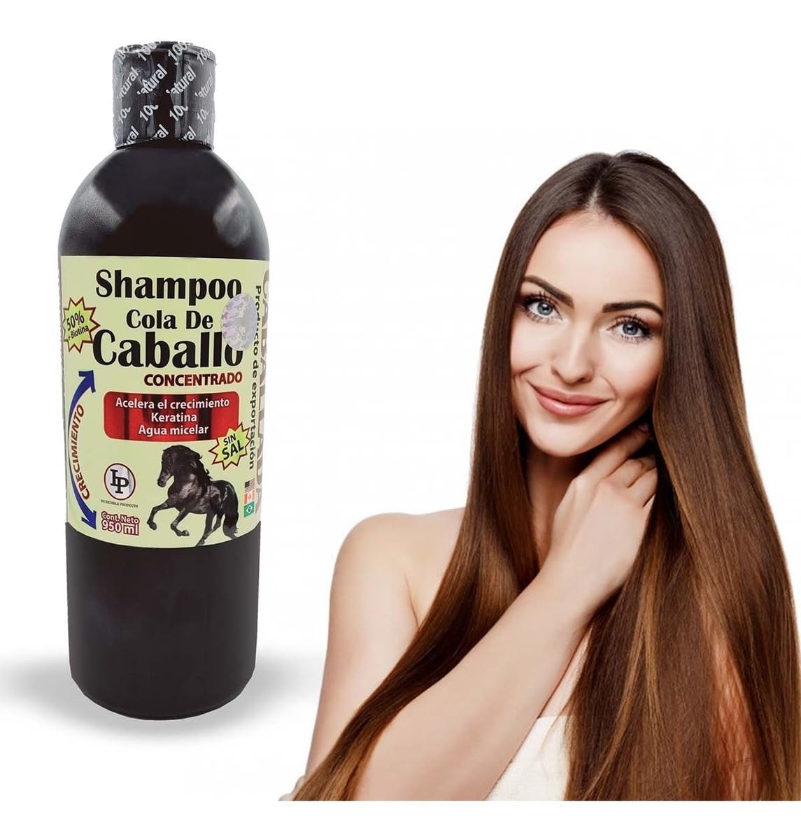 CABALLADO shampoo pouring to show creamy texture and easy application