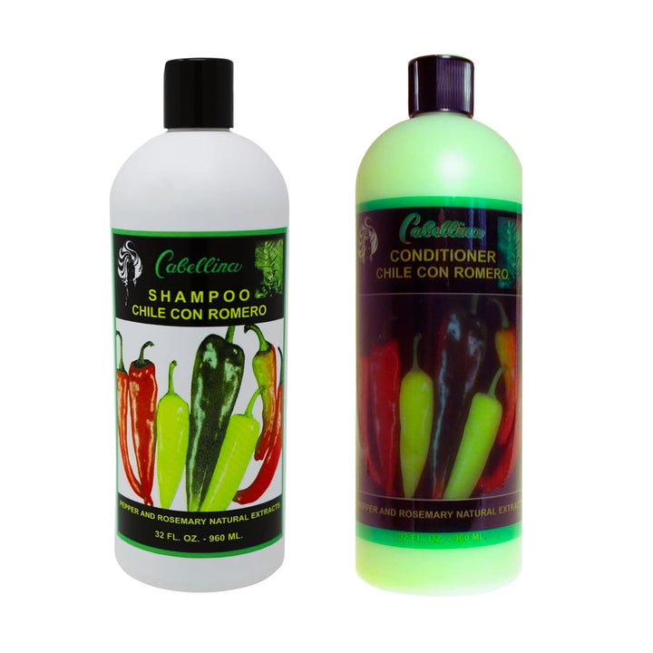 Cabellina front packaging showing shampoo and conditioner bottles and large-value benefit