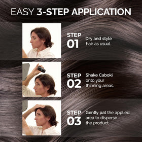 Caboki before and after top view highlighting fuller-looking hair