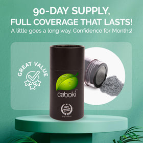 Caboki open applicator bottle ready to dispense natural fibers